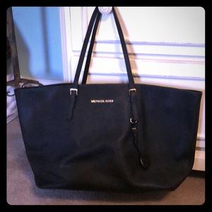Authentic Black Michael Kors Leather Tote